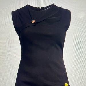 Versace - Side Button Crepe Georgette Midi Dress